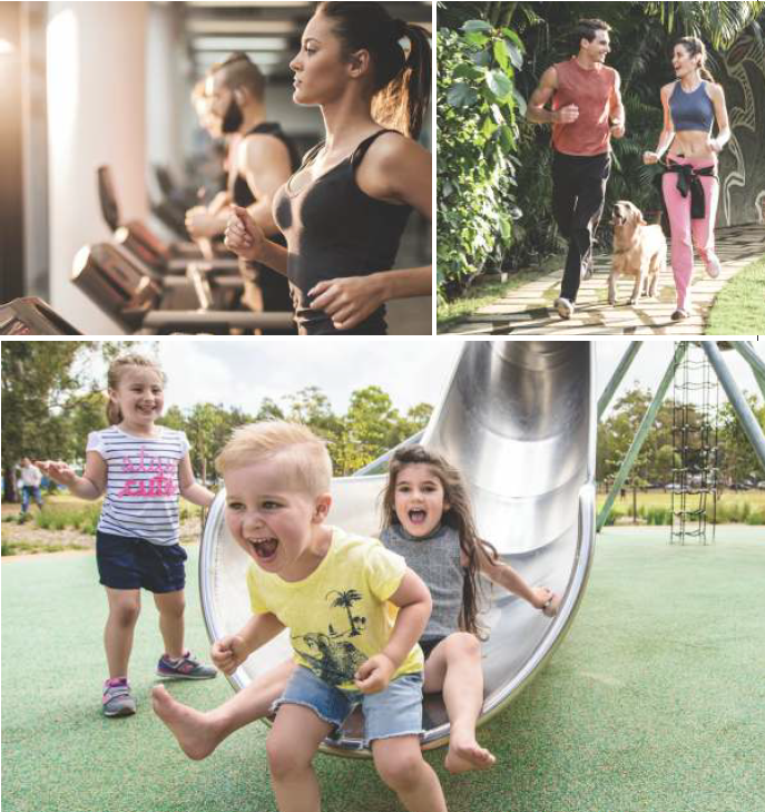 Amrutha Platinum Towers sports courts and landscaped gardens
