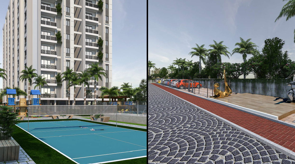 Eeshanya Aaroha clubhouse and landscaped amenities