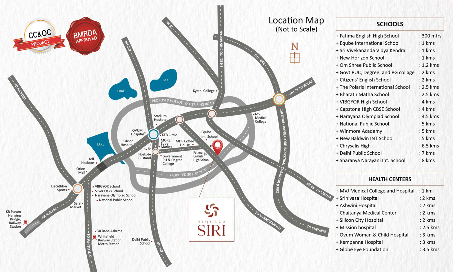 Riqueza Siri location map, Hoskote, Bengaluru