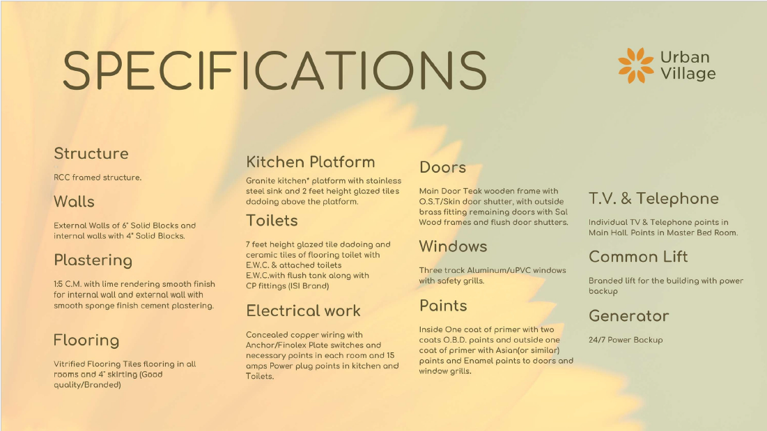 Urban Village interiors and amenities